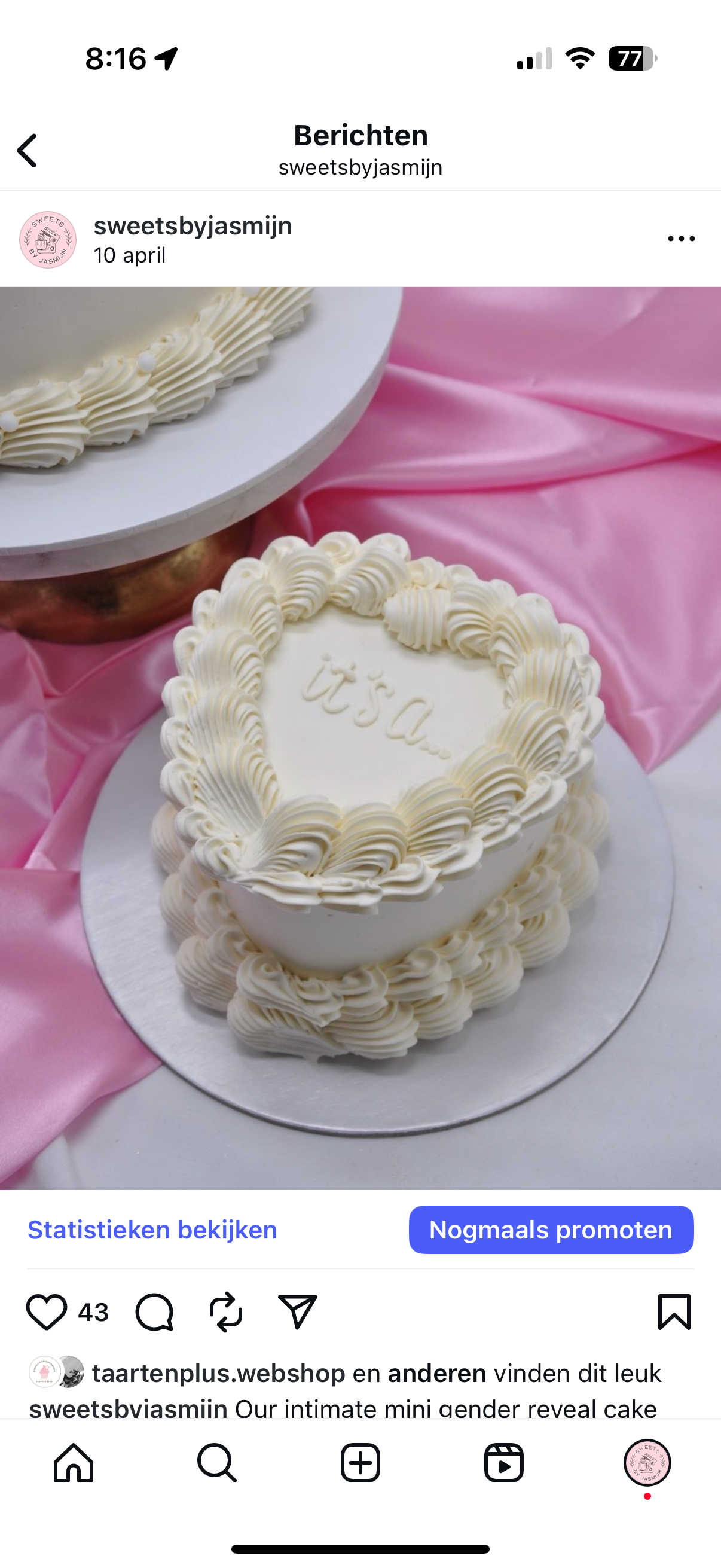 Gender reveal cake